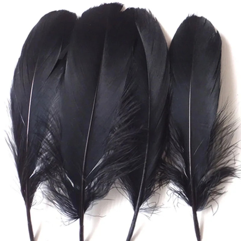 50 pcs of Artificial big black and white goose feathers 15 cm to 20 cm, used for craft hats to embellish flower arrangement mate