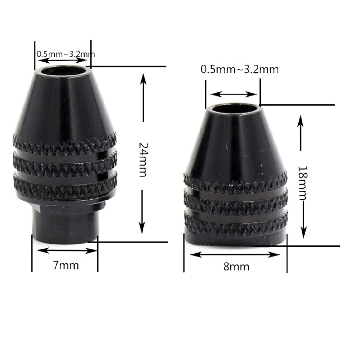 Mini Multi Keyless Drill Chuck Adapter Collet ScrewDriver 0.5-3.2mm Quick Change Cartridge on Screw DriverThree-Jaw for Dremel