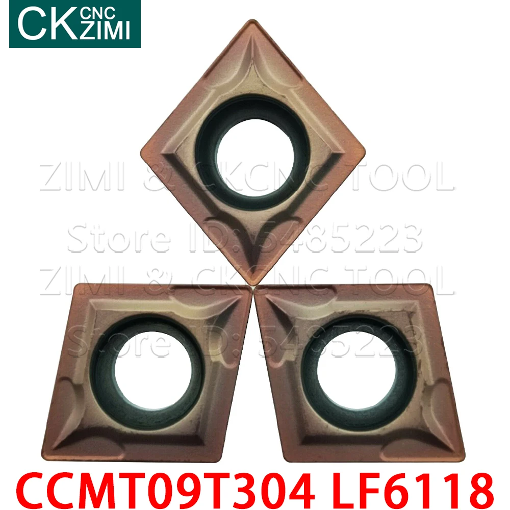 Herramienta de torneado externo, insertos de carburo, CNC, herramientas de torno de Metal para acero inoxidable 201 304, 10P, CCMT09T304, LF6118, CCMT 09T304, LF6118