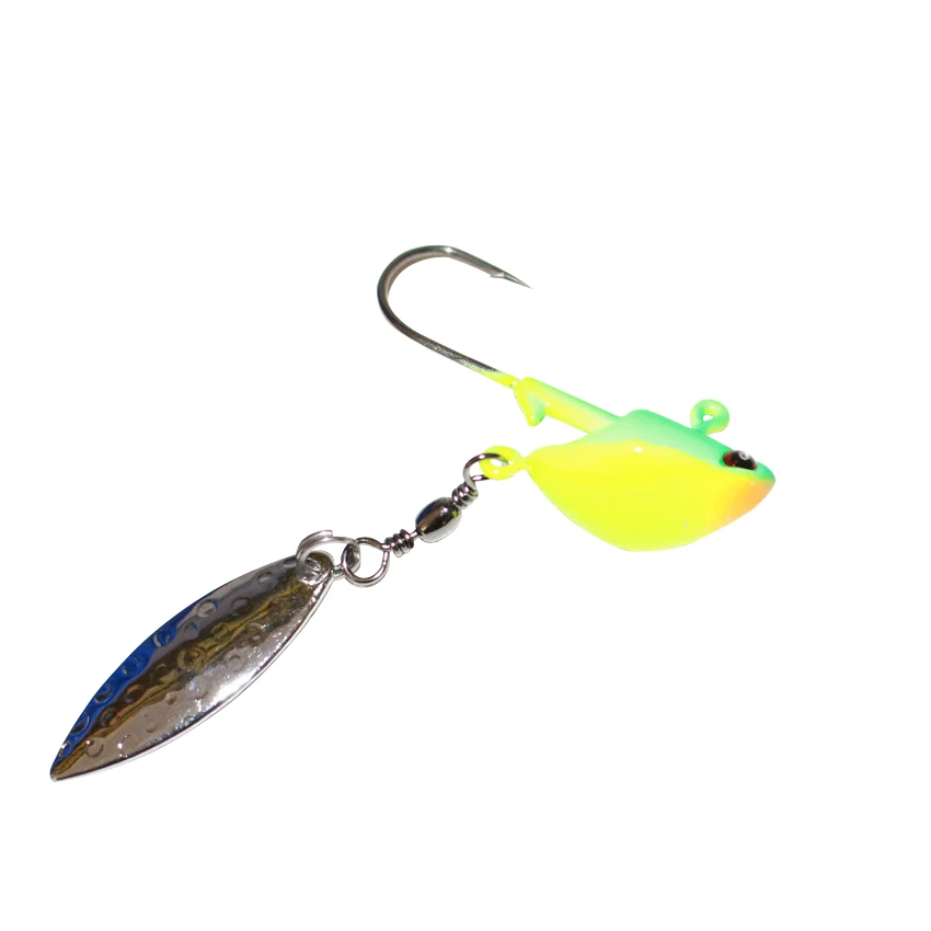 

Hot sale 5g 7g 10g 10pcs/lot mixed color high quality spinner bait fishing jigging lure jig head hook metal bait fishing