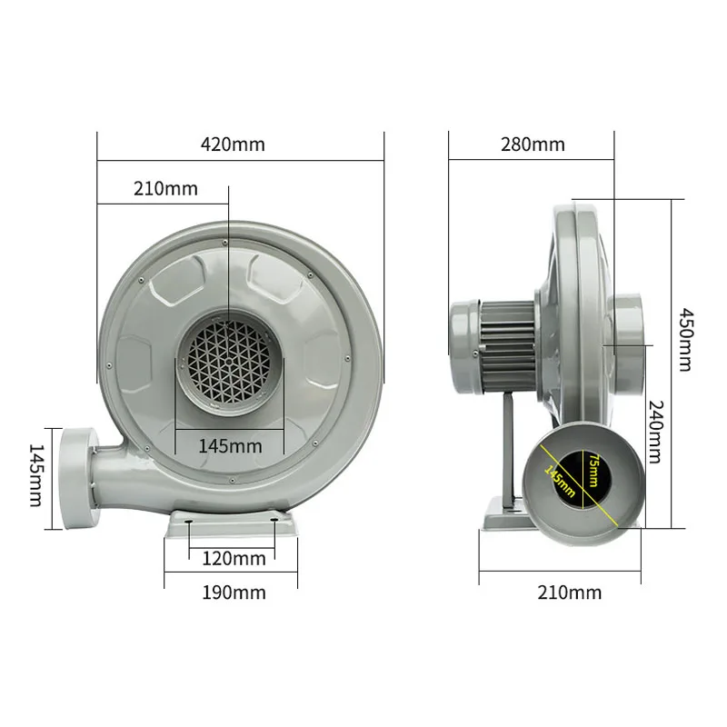 Imagem -06 - Ventilador de ar Centrífugo Ac110v Ac220v Exaustão a Laser para Máquina Co2 Soprando Pressão Média 750w