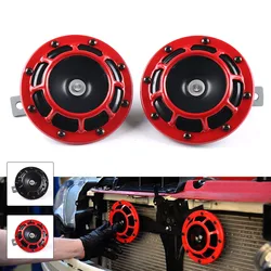 Kit clacson elettrico compatto super rumoroso Hella rosso/nero 12V 115DB per auto moto 2 pezzi/set