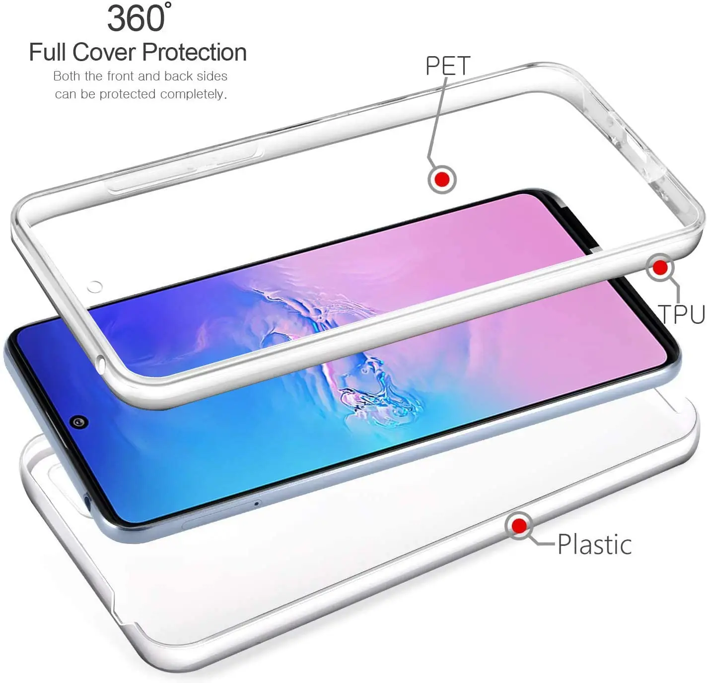 360 Full Body Case for Huawei P40 Lite E P30 Pro P20 Honor 20 Lite 20S 10 Lite Honor 9C 9S Silicone TPU Double Clear