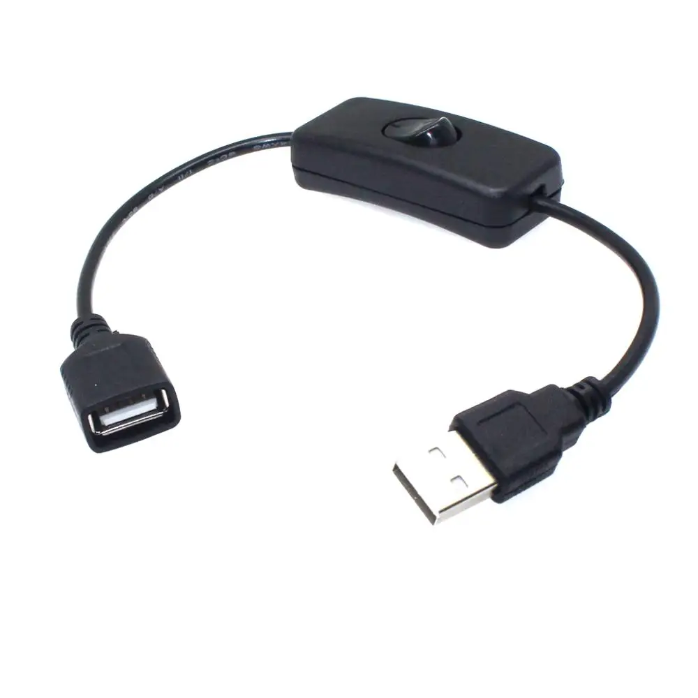 

Новый USB-кабель 28 см, USB 2.0, A-мужской на A-женский, удлинитель, черный, с выключателем ON/OFF