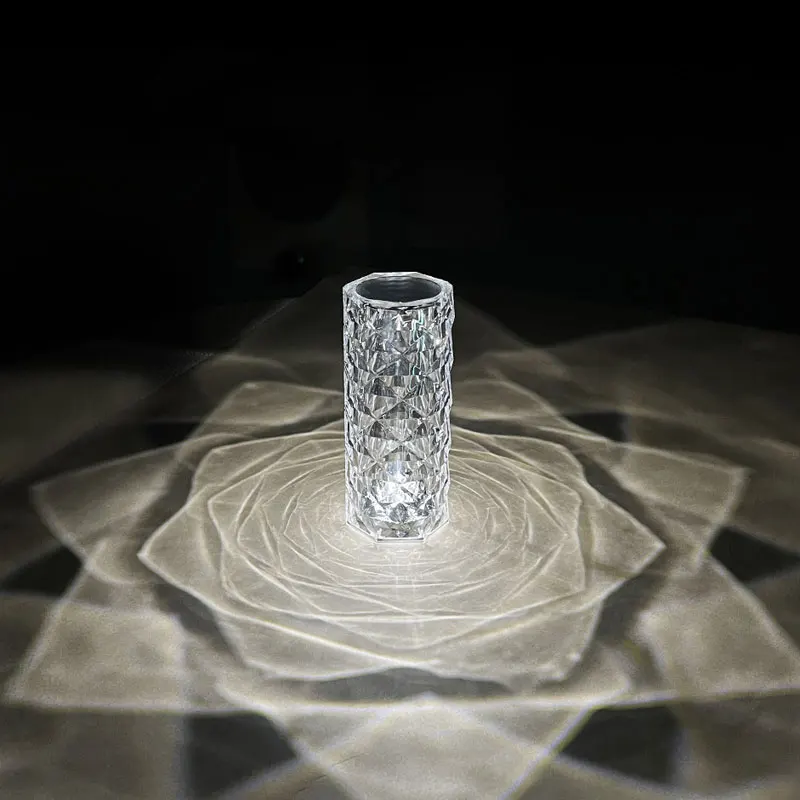 

Rose Diamond Table Lamps Led Charging Touch Acrylic Desk Lamp for Bedroom Bar Atmosphere Night Lights Living Room Light Fixtures