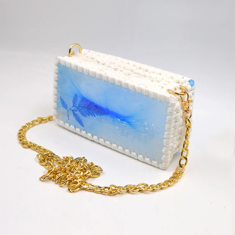 DM169 4PCS/Pack Bag Resin Silicone Mold Clear Clutch Rectangular Heart Shape Handbag Women Purse Mould Handmade Epoxy Craft Tool