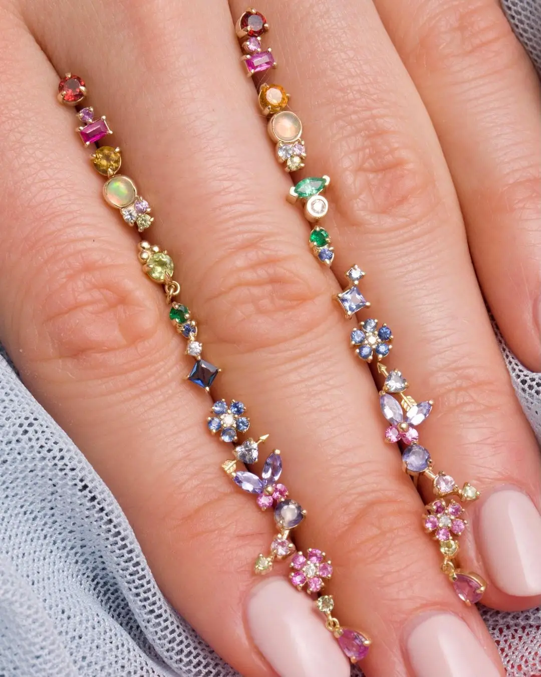 Boucle d'oreille multi-piercing en argent regardé 100%, mini cerceau, bijoux fins, papillon, fleur, plaqué or, minimal, délicat, 925