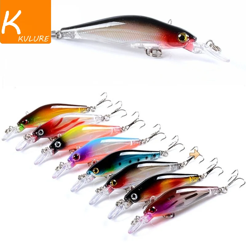 1Pcs Floating Laser Minnow Fishing Lures 8.3cm 6.2g Wobbler Crankbait Tackle 3D Eyes Hard Plastic Bait  Bass Pike Carp Fishing