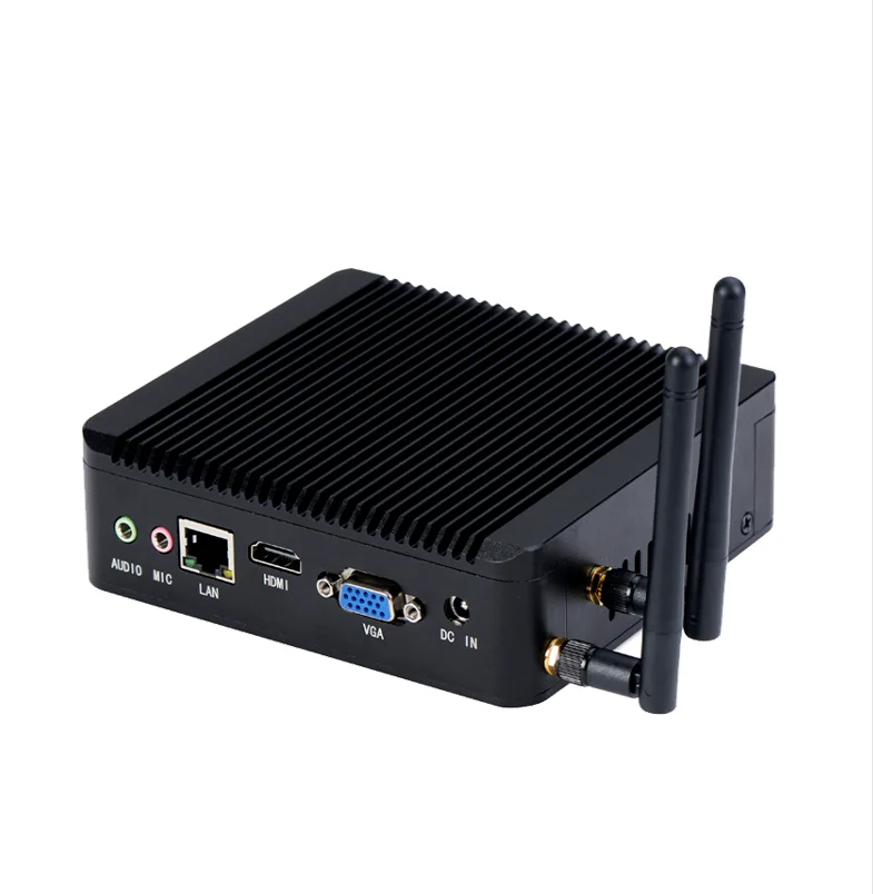 Mini PC sin ventilador Intel Celeron N2840, J1800, N2930, N3540, J1900, Windows 10, ordenador de escritorio de cliente Delgado, HD-MI, VGA, WiFi, 5x USB