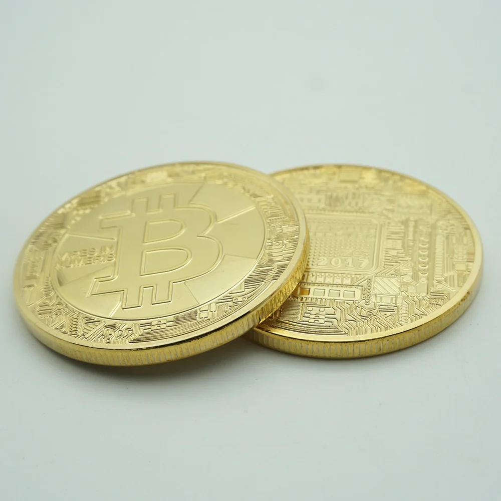 Dropshipping Gold Bitcoin Coins Commemorative New Physical Bitcoin Souvenir Gift Collectible Coin