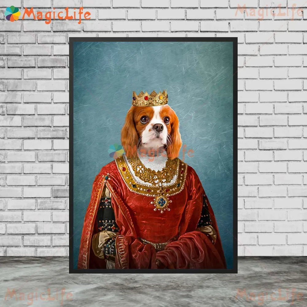 Funny Dog King Duke Animal Cat Pet Shop Decor Wall Pictures For Living Room Nordic Poster Wall Art Canvas Painting Unframed