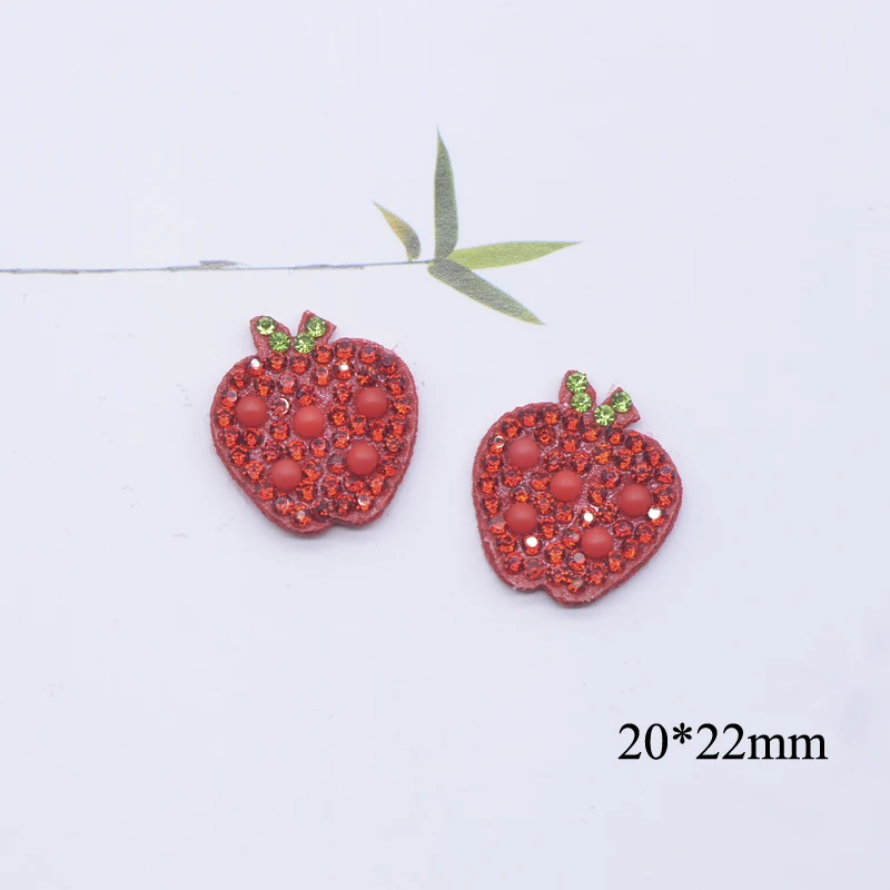 12Pcs Apple Grape Strawberry Pineapple Avocado Cherry Rhinestone Patches for DIY Clothes Hat Decor Headwear Hairband Accessories