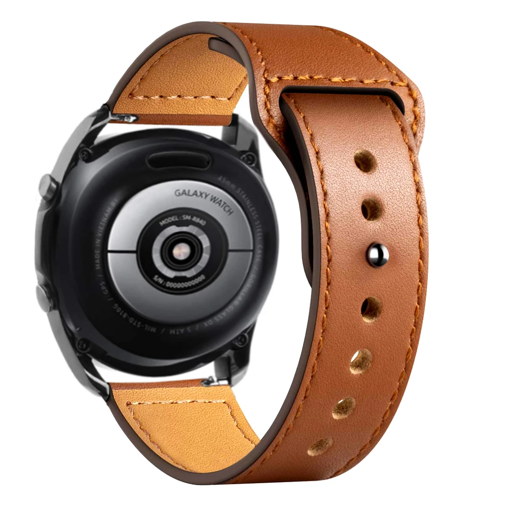 

Ремешок кожаный для Samsung Galaxy watch 4 5 44 мм 40 мм 4 classic/Active 2/3/Gear S3 Frontier, браслет для Huawei GT/2e/Pro/3