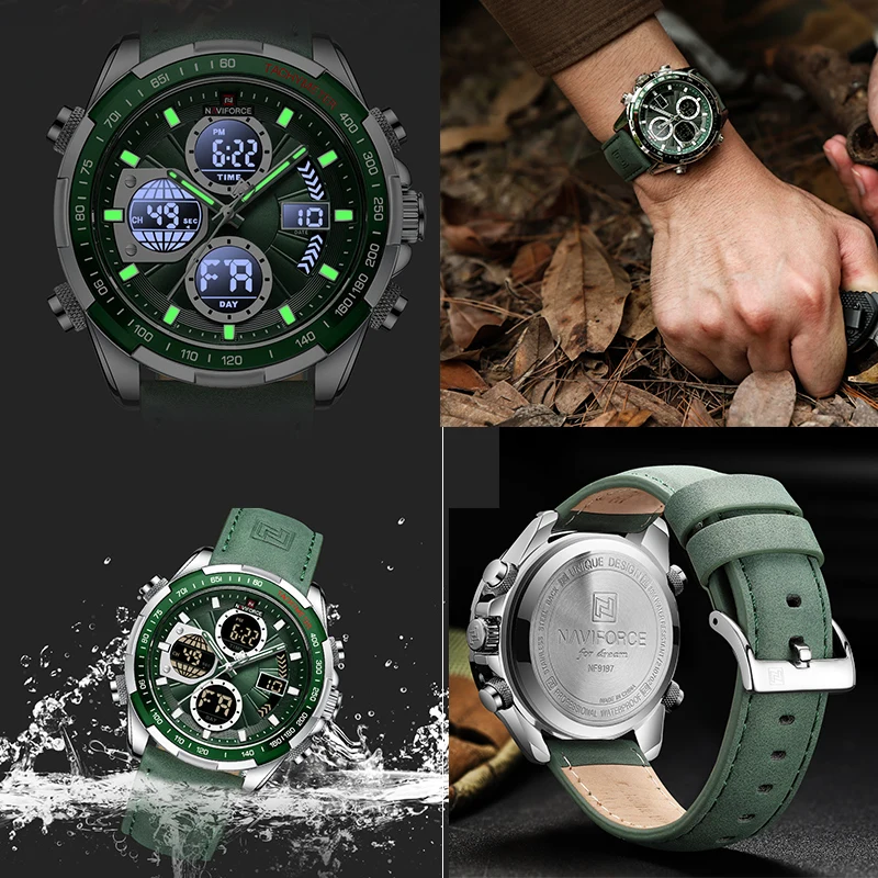 NAVIFORCE Fashion Military Watches for Men Luxury Original Sports Chronograph Watch ​Waterproof Quartz Clock Digital WristWatch