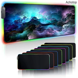 Purple Cloud Galaxy Large Gaming RGB LED Mouse Pad Mat Game Gamer Office Mousepad Keyboard Computer SpaceAnime Desk Mat For CSGO