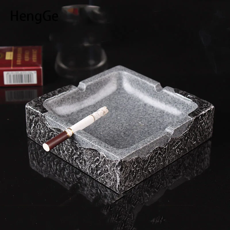 Stone Material Ashtray Retro Irregular Gold Rock Texture Ashtrays Craft Living Room Office Hotel Ktv Home Decorate Smoking Tray