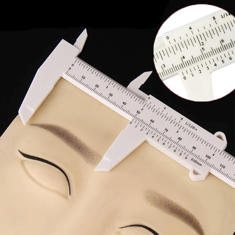 

10pcs Makeup Portable 150mm Plastic Eyebrow Measuring Vernier Caliper Tattoo Microblading Ruler Permanent Make-Up Measurement