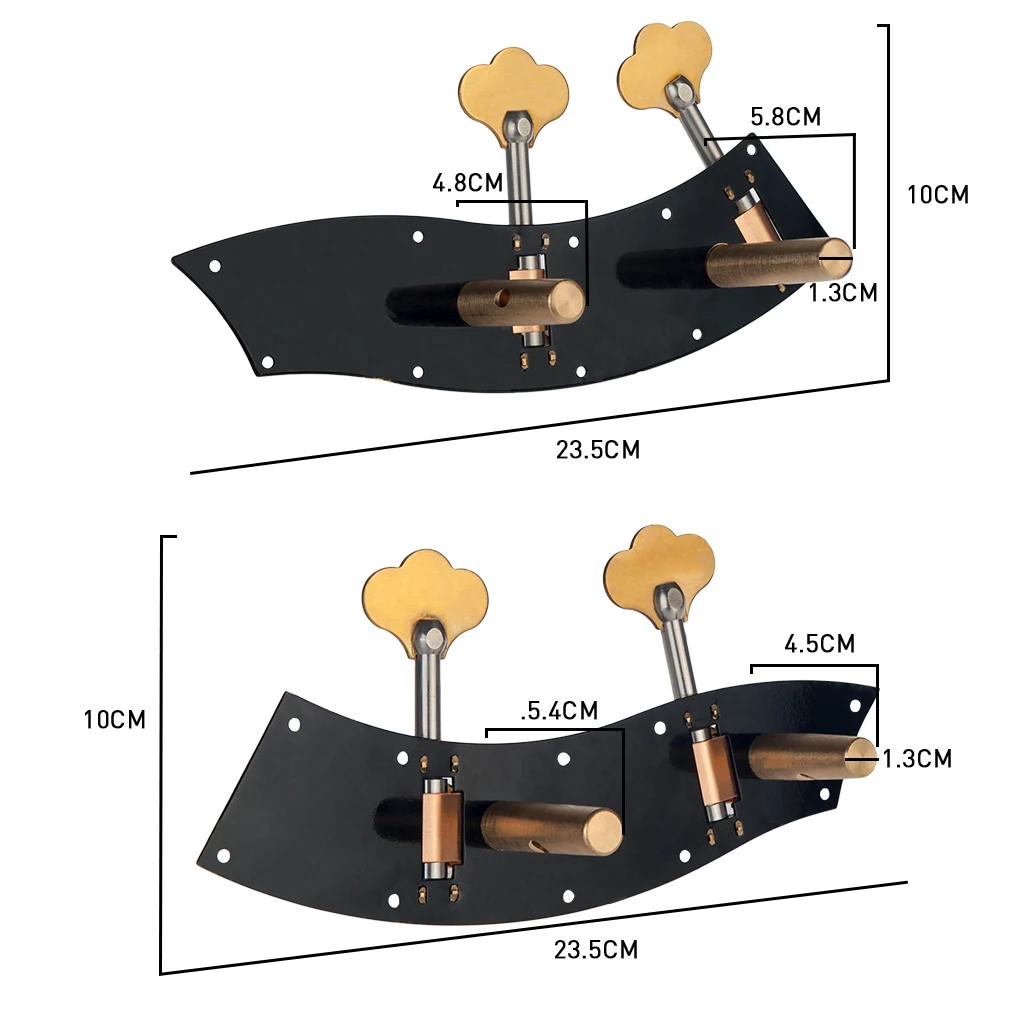 NAOMI Engraved Upright Bass Dual Tuner Machine Bass Pegs 4/4 3/4 Double Bass Tuning Pegs Head Winder Pegs SET