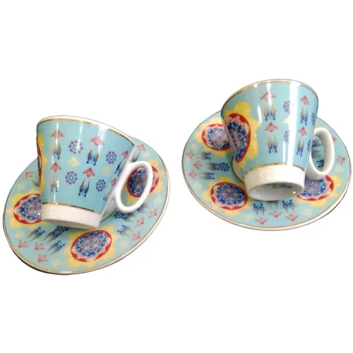 2 person for, 4 Piece Porcelain Coffee Cup Pad Tea Coffee Cups Tea Coffee Sets Tea Coffee