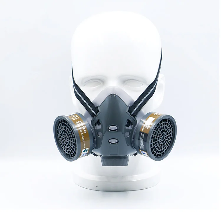 Protective Half Face Chemical Respirator with Filters Work Safety Dust Gas Mask For Industrial Spraying Painting Organic Vapor