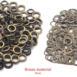 KALASO 100sets 8mm Pure Brass Material Bronze Grommet Eyelet With Washer Fit Leather Craft Shoes Belt Cap Bag Diy Supplies