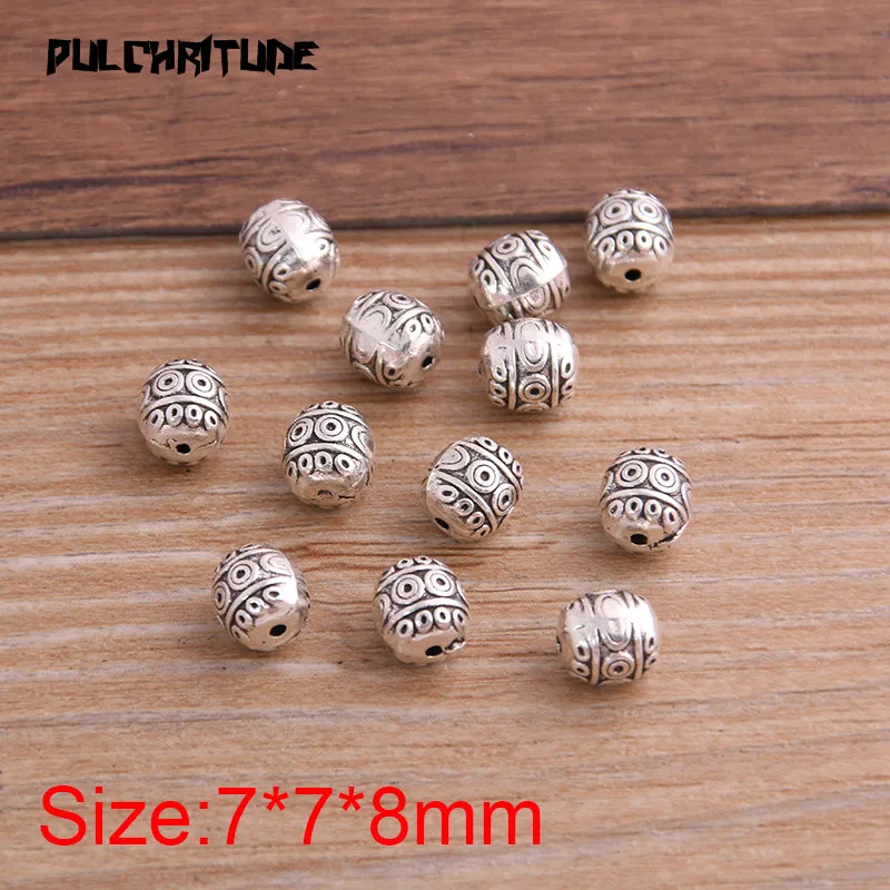 12pcs 7*7*8mm Two Color Oval Bead Spacer Bead Charms For Diy Beaded Bracelets Jewelry Handmade Making