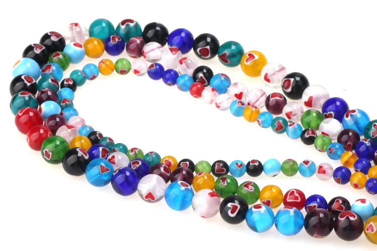 6mm/8mm/10mm Multicolor Runde Flache Form Evil Eye Lampwork Glasierte Glas Perlen für Armband halskette DIY Schmuck Machen – Detail 8