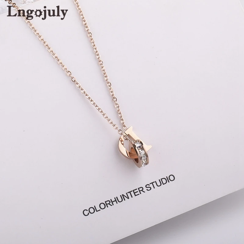 Fashion Titanium Steel Letter D Necklaces For Women Anniversary Engagement Wedding Party Necklace Accessoeries Jewelry Wholesale