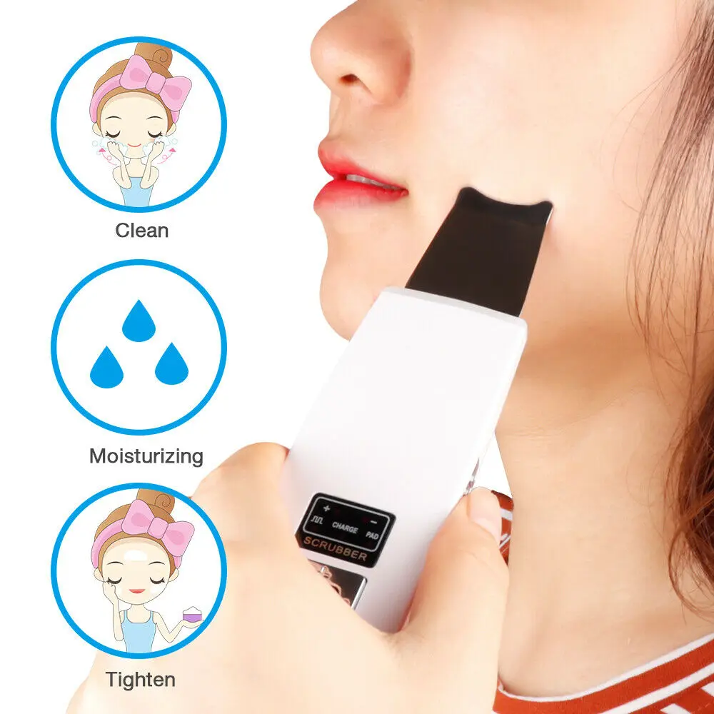 

Ultrasonic Skin Scrubber Facial Deep Cleaning Machine Ultrasound Face Cleaner Blackhead Removal Skin Lifting Peeling Beauty Care