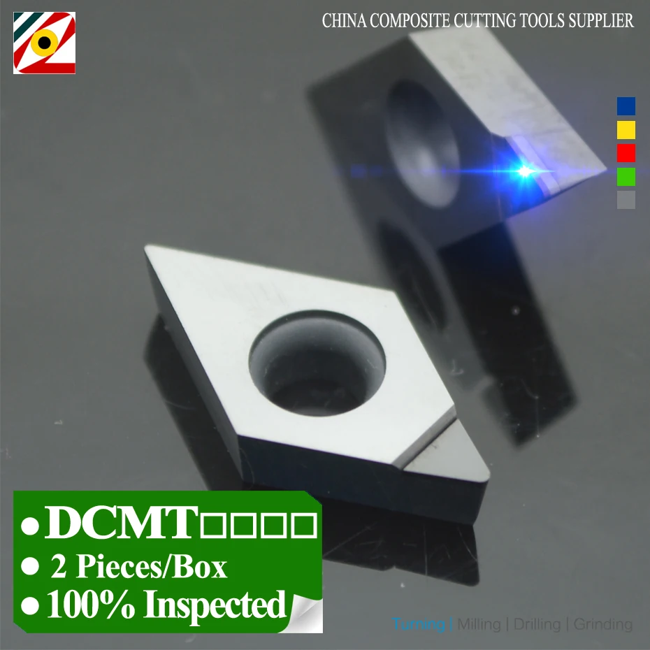 EDGEV 2 PCS PCD Inserto DCMT070202 DCMT070204 DCMT11T302 DCMT11T304 DCMT11T308 DCMT 11T308-Diamante Inserti Tornio Utensili CNC