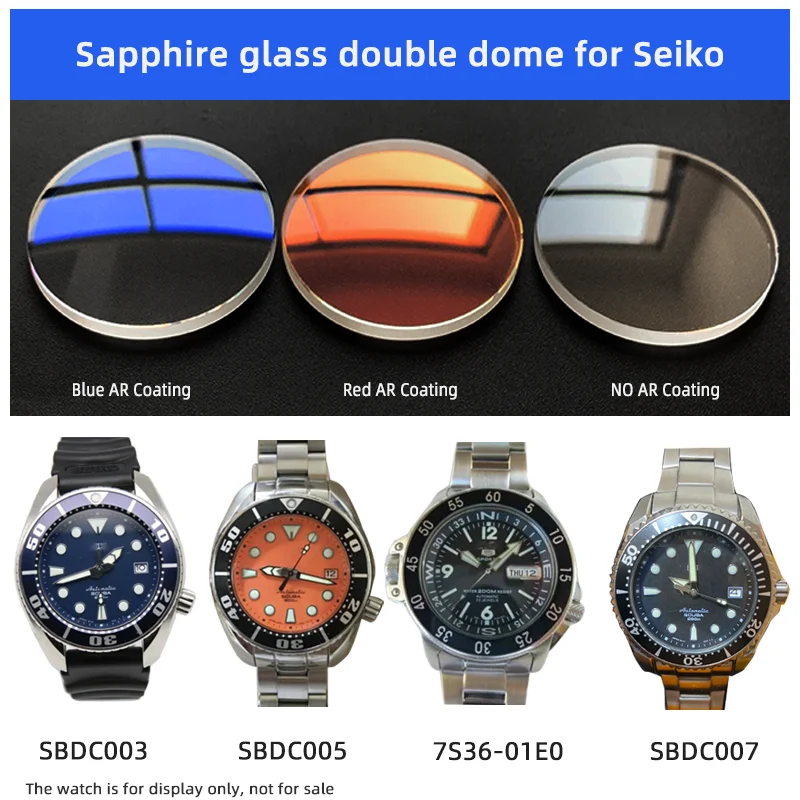 Double dome 31*3.6mm Sapphire glass MOD Sea Urchin SUMO SHOGUN for Seiko brand  SBDC001 Watch crystal watch Parts