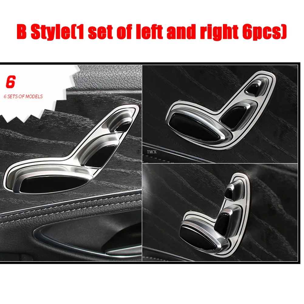 For Mercedes Benz E Class W213 E200 E300 C Class W205 GLC X253 Car Accessories Door Seat Adjustment Button Cover Trim 2 Styles