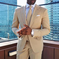 New Arrival Classic 2 Piece Male Suit 2025 One Button Wedding Tuxedo Groomsmen Formal Men's Suits (Jacket+Pants) Costume Homme