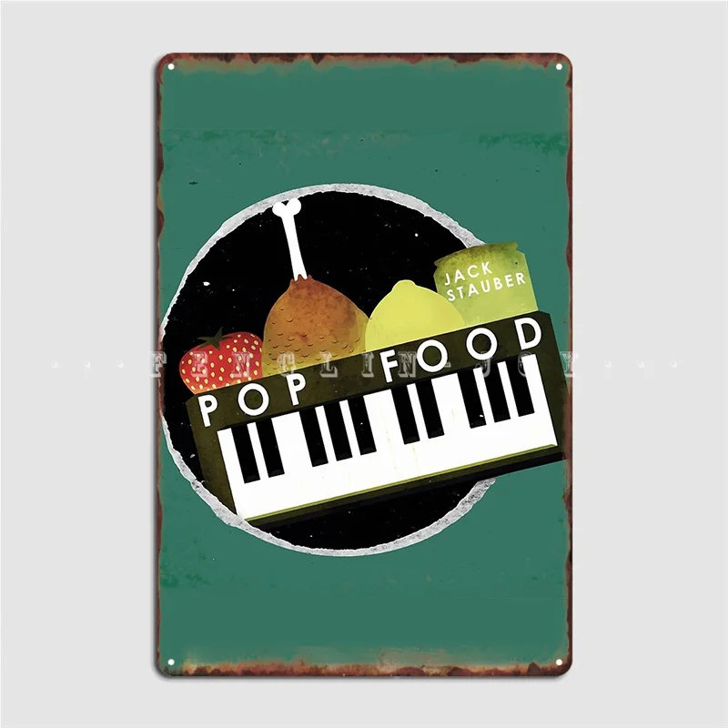 Jack Stauber Pop Food Album Cover Metal Sign Wall Cave Mural Personalized Wall Decor Tin Sign Poster