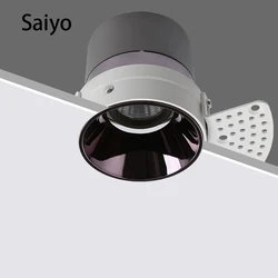 Trimless round cob downlights led high end recesso luzes do ponto de teto lâmpadas lâmpada do teto para casa residencial interior