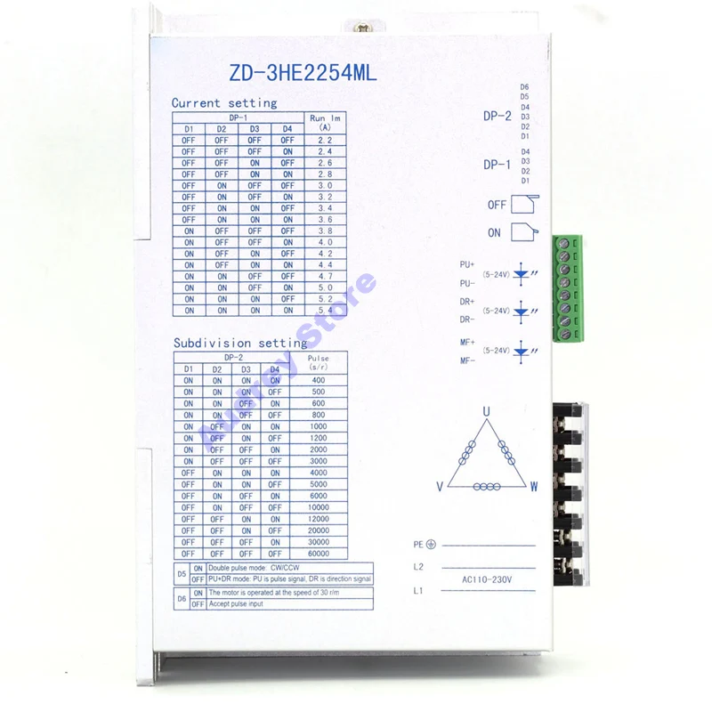 

86/110 Three phase stepper motor driver ZD-3HE2254ML AC110-220V 5.4A