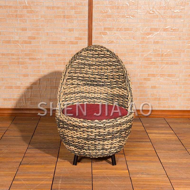 1PC Creative Leisure Rattan Chair Rattan Backrest Chair Rattan Chair Sofa Hand-woven Lounge Chair Without Coffee Table