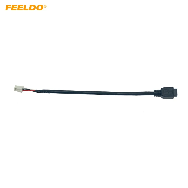 FEELDO Car Audio Input Media Data Wire Mini USB To 4Pin Cable Adapter For Nissan Ford USB AUX Cable