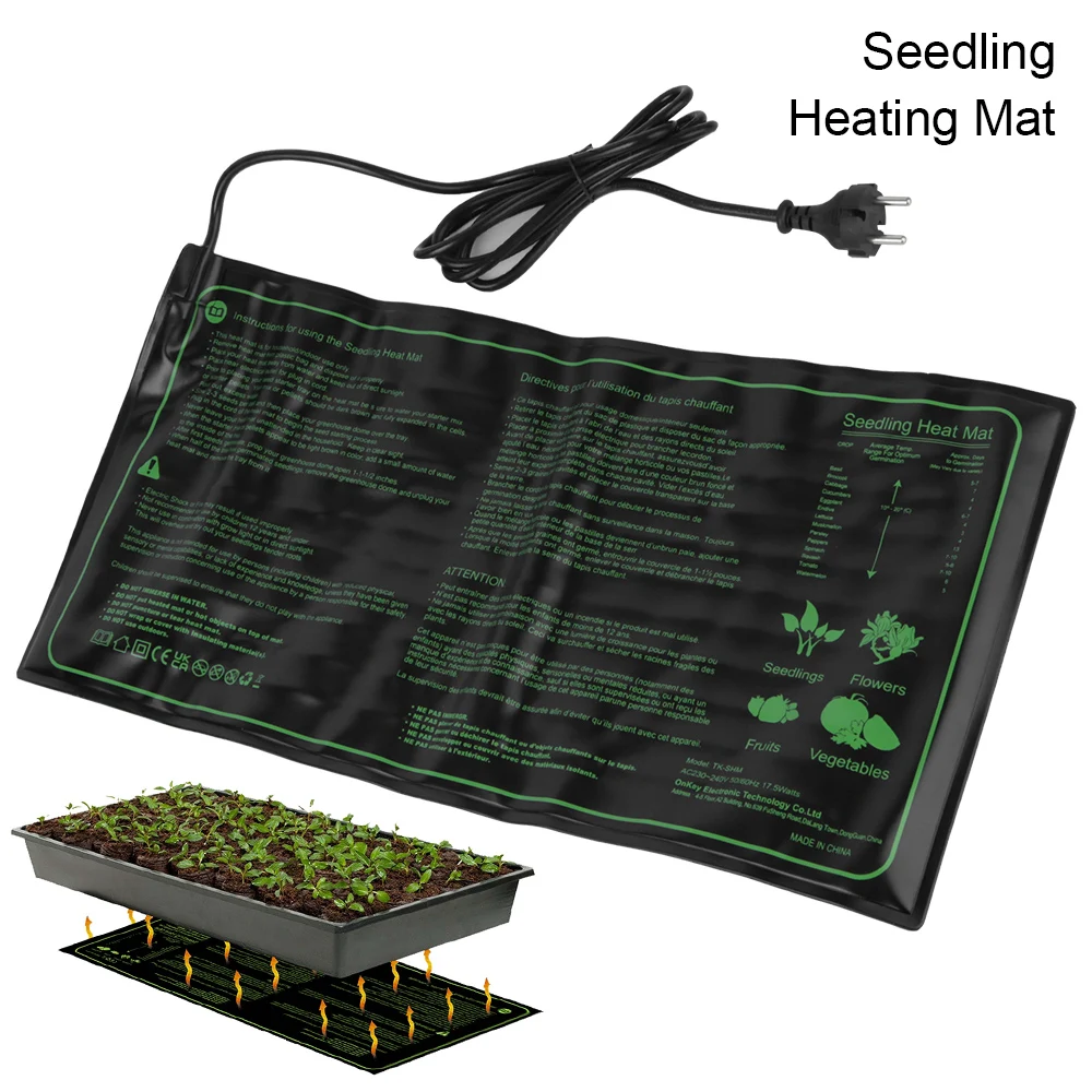 Seedling Heating Mat Plant Seed Germination Propagation Clone Starter Pad Waterproof 220V EU Plug 50x25cm Agriculture Tools