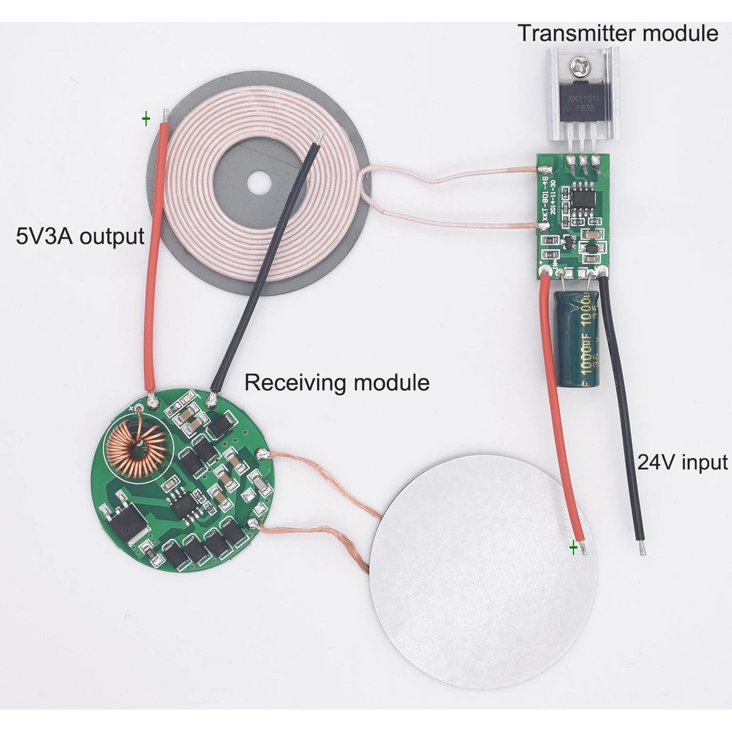 With Magnetic Sheet 5V 3.8A High Current Wireless Charging Wireless Power Supply Module For Circuit Solutions