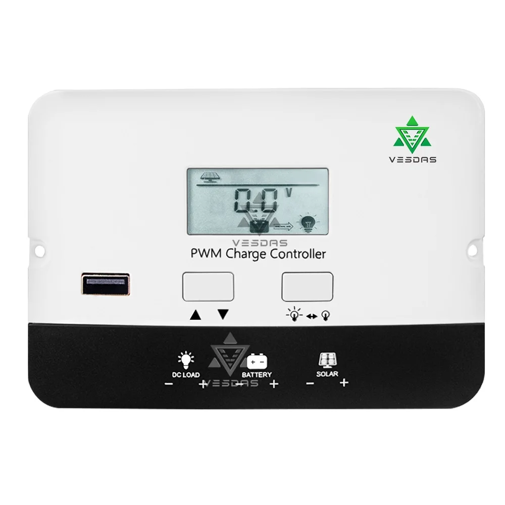 

340W 10A PWM Solar Charge Controller 12/24V Auto For 0~340W Solar panel flexible installation Flush embedded Mount For PV System