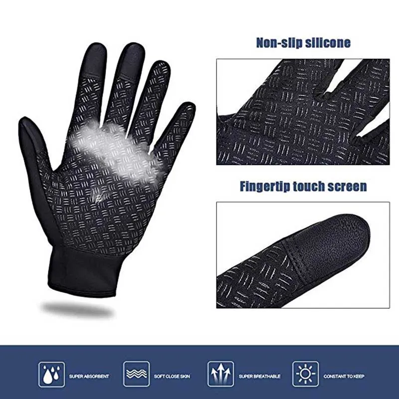 Touchscreen Winter Thermal Warm Cycling Bicycle Gloves 2XL XXL Bike Ski Outdoor Camping Hiking Motorcycle Gloves Full Finger