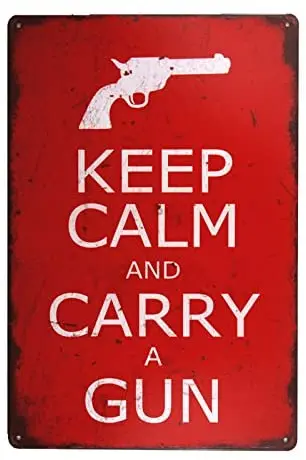 dingleiever-Keep Calm and Carry a Gun Vintage Metal Sign Home Decor tin Art Decor drip Tray House Wall Art