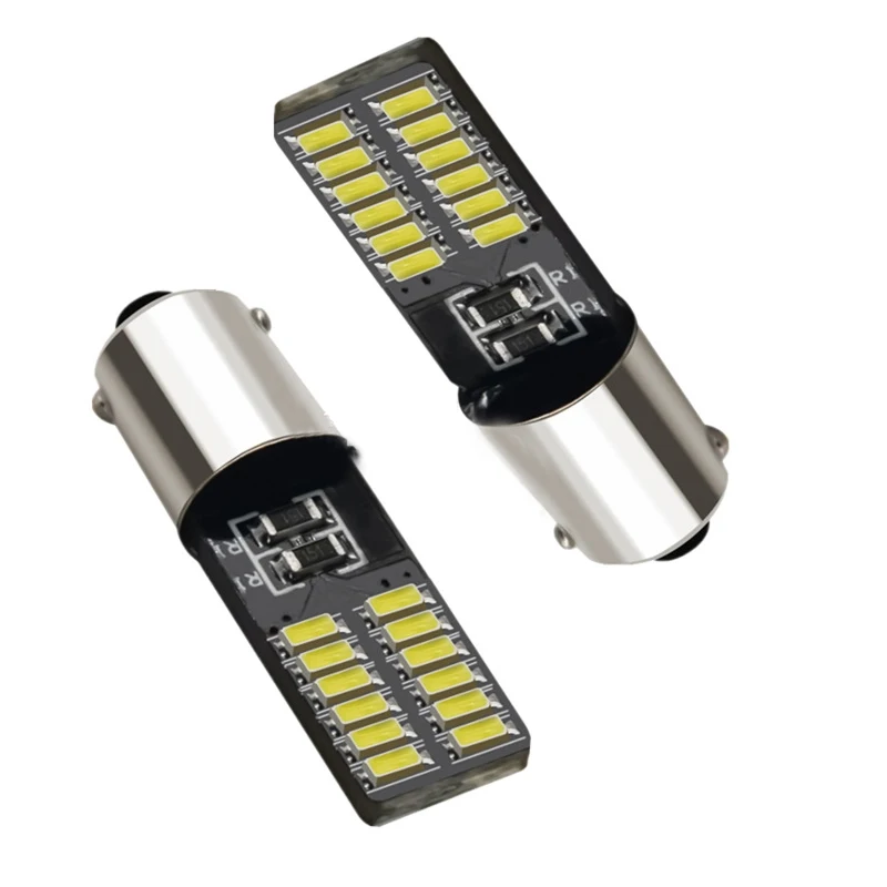 2 шт. 3014 24SMD BA9S T4W Canbus светодиодная лампочка Auto T11 T2W T3W H5W Auto Bulb интерьерное освещение, белая лампа внутренняя Светодиодная лампа