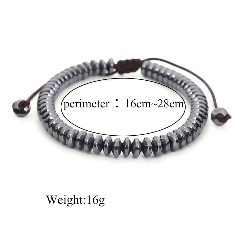 Three Colors Selectable 4mm Oval Beads Bracelet Handmake Flat Loose Bead Adjustable Bracelets For Women Men Lucky Jewelry Gifts