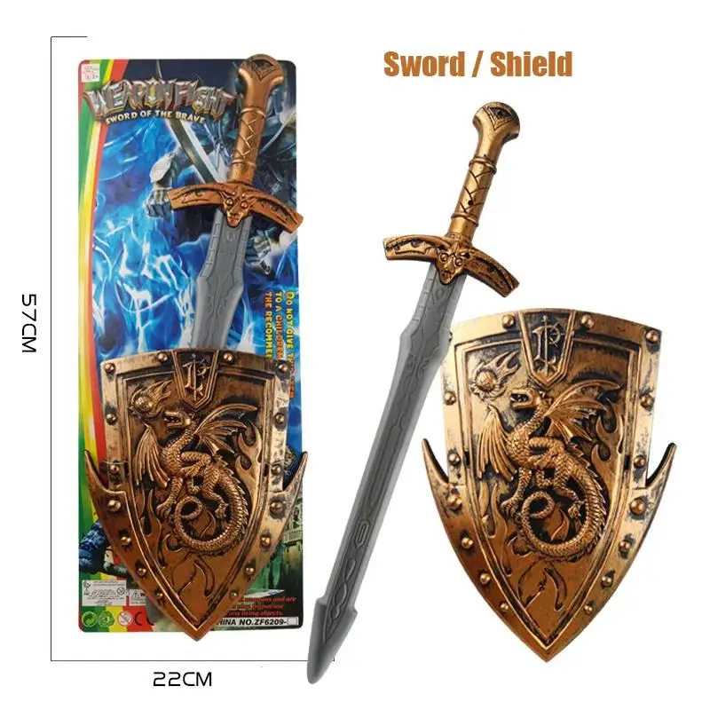 Knight Cosplay Costume para Crianças, Sword Shield Gauntlets Set, Brinquedos para Meninos, Halloween, Carnaval, Cavaleiro, Meninos