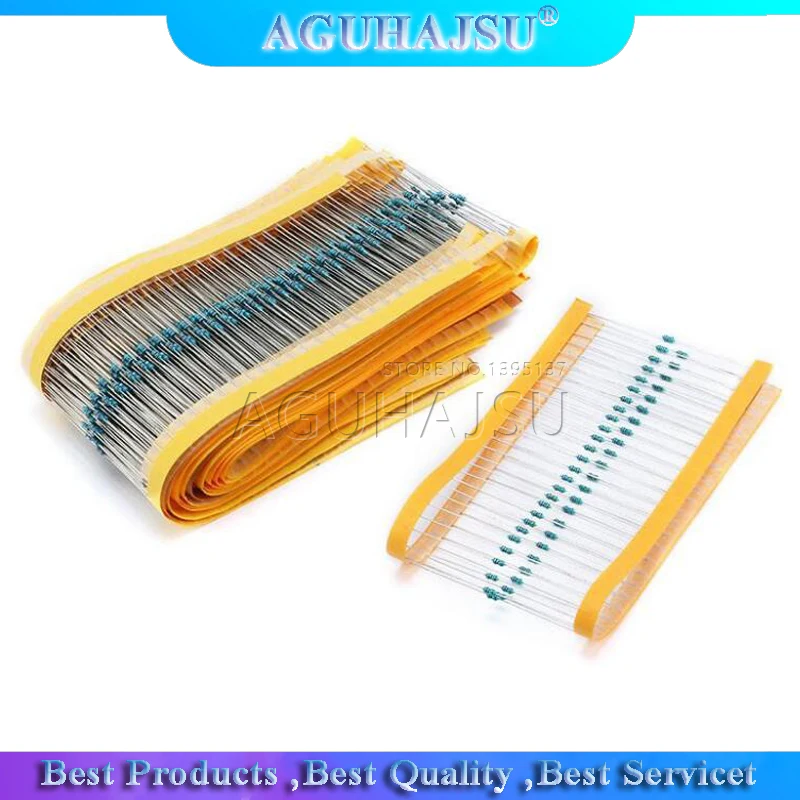 100 stücke 1/4W 1R ~ 22M 1% Metall film widerstand 100R 220R 1K 1,5 K 2,2 K 4,7 K 10K 22K 47K 100K 100 220 1K5 2K2 4K7 ohm widerstand