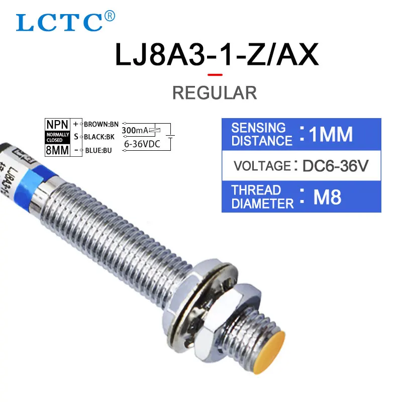 LJ8A3-1(2)-Z/(BX,BY,AX,AY,EX,DX) Mini Proximity Sensor Switch NPN/PNP Two/Three-wire Normally Open Normally Closed