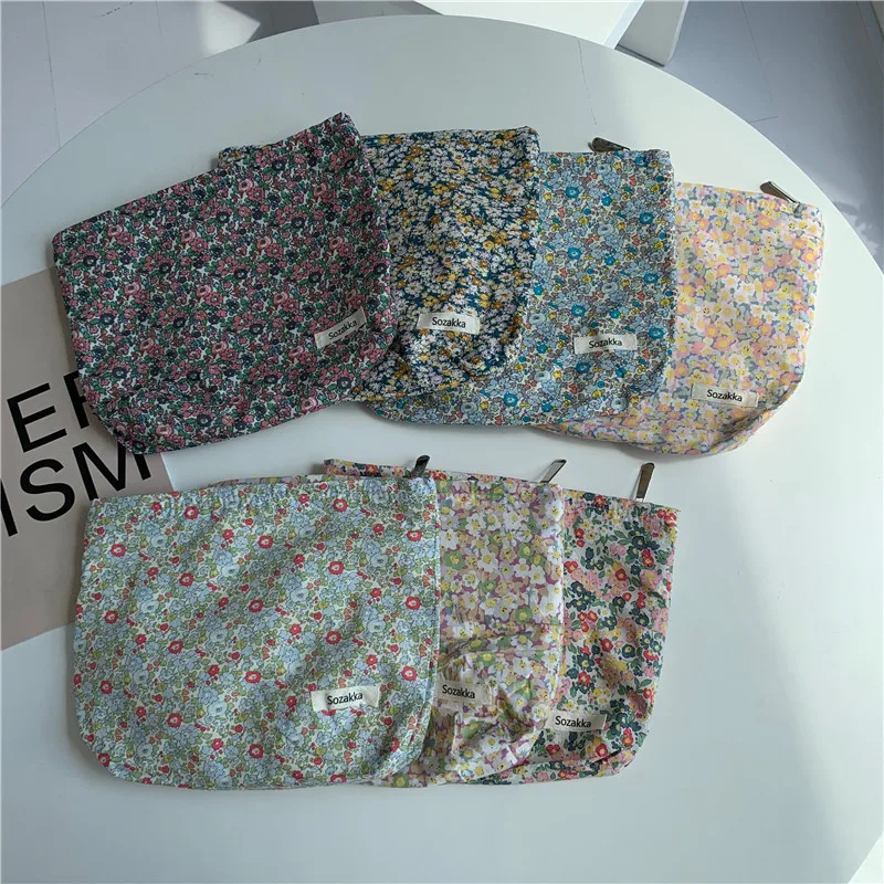 

DHL30pcs Women Canvas All Floral Prints Large Capatity Cosmetic Bags