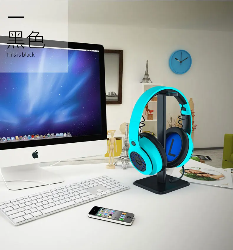 AIKSWE-soporte estable para auriculares, barra de soporte de aluminio ABS, Base antideslizante, soporte para auriculares para todos los tamaños